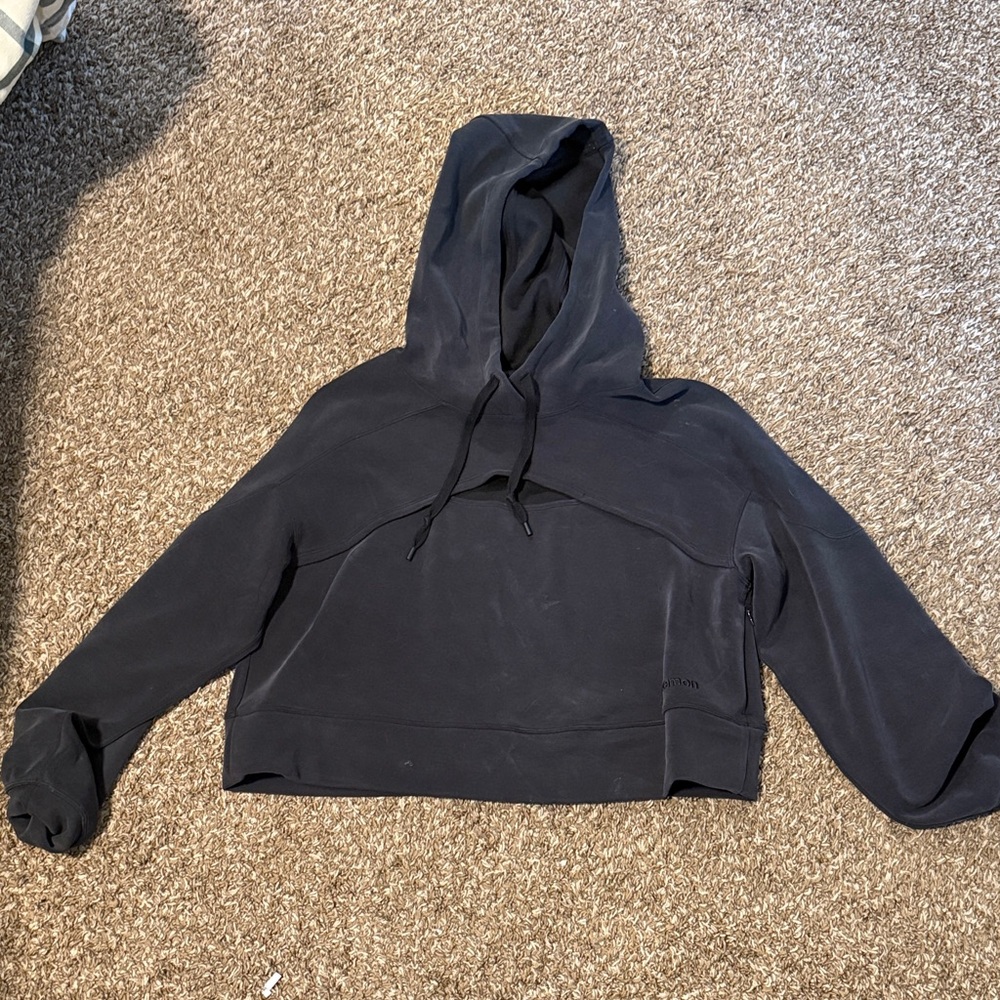Lululemon Charcoal/Black Hoodie with Drawstrings